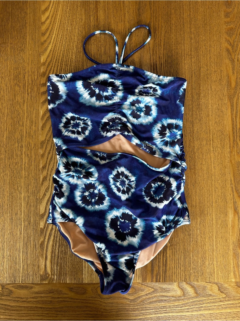 Crewcuts Kids Blue Tie-Dye One-Piece Swimsuit
